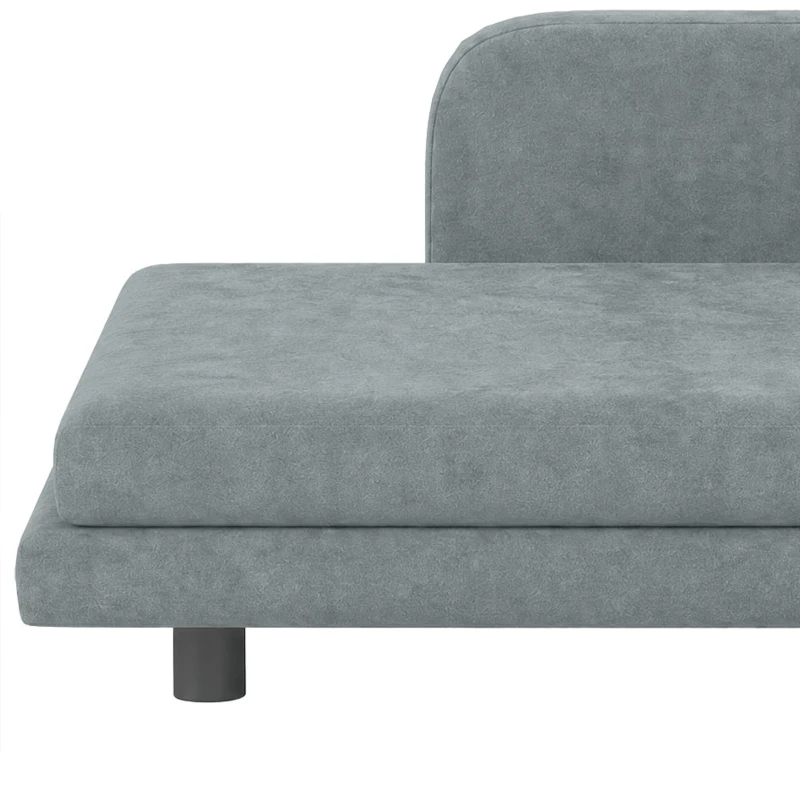 PawHut Sofá para Perro Cama para Perro Cojín Desenfundable Lavable Respaldo Alto Brazos Terciopelo 101x66x34,5cm Gris