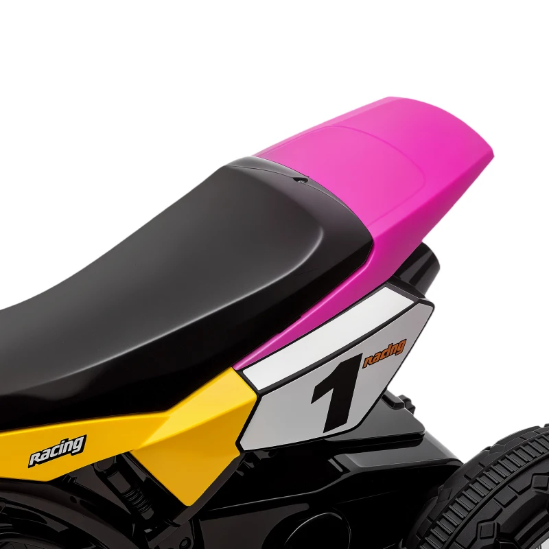 HOMCOM Triciclo Infantil Moto Cross Efectos Musicales y Luminosos Baúl de Almacenamiento Rosa