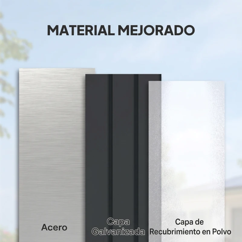 Outsunny Arcón Exterior 400L Baúl de Almacenaje Exterior de Acero Galvanizado Resistente a la Intemperie con Cerradura Gris