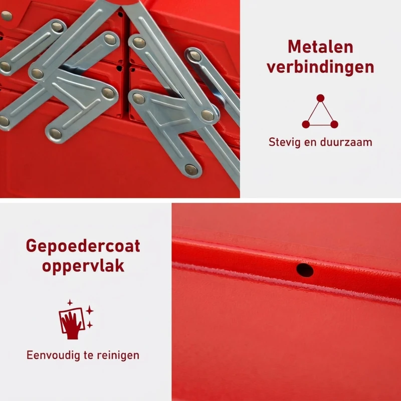 DURHAND gereedschapskist gereedschapskoffer 5-vaks staal 45 x 22,5 x 34,5 cm