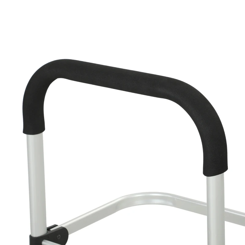 HOMCOM boodschappentrolley, 40 L Oxford-tas, 3-wieldesign, aluminium frame, zitting, donkergrijs
