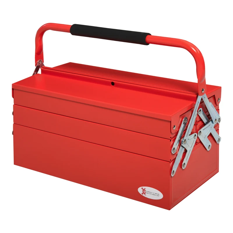 DURHAND gereedschapskist gereedschapskoffer 5-vaks staal 45 x 22,5 x 34,5 cm