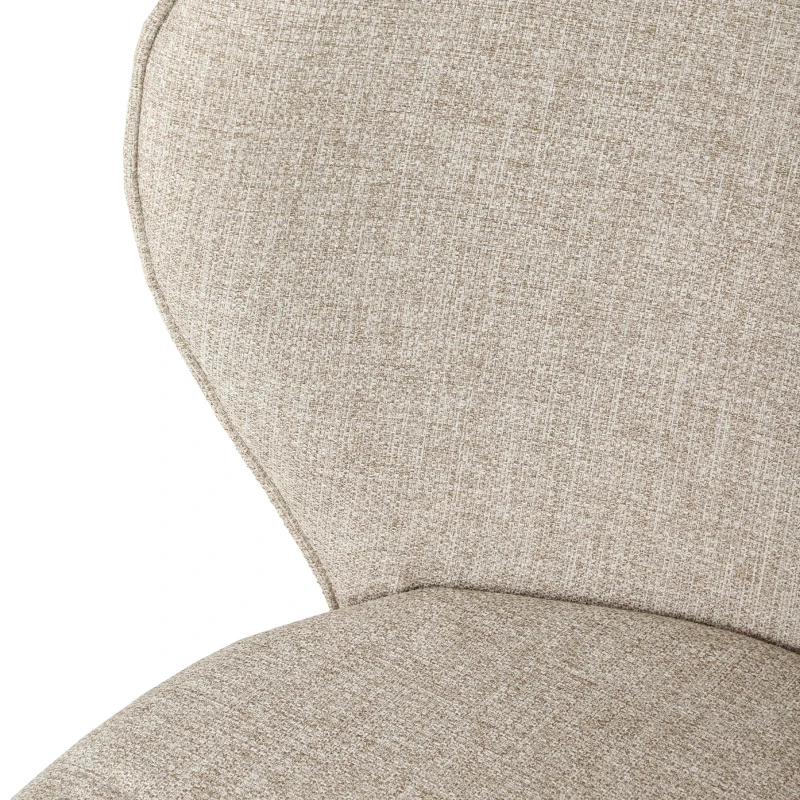 HOMCOM Lote de 2 sillas de comedor asiento acolchado en tejido efecto lino patas de acero estables diseño moderno crema