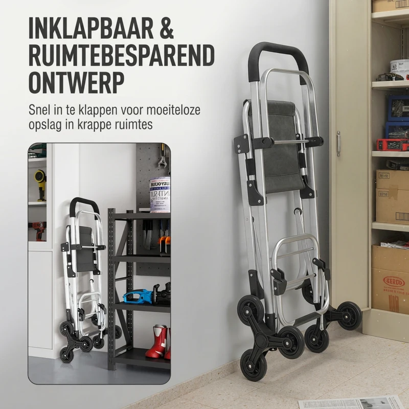 HOMCOM boodschappentrolley, 40 L Oxford-tas, 3-wieldesign, aluminium frame, zitting, donkergrijs
