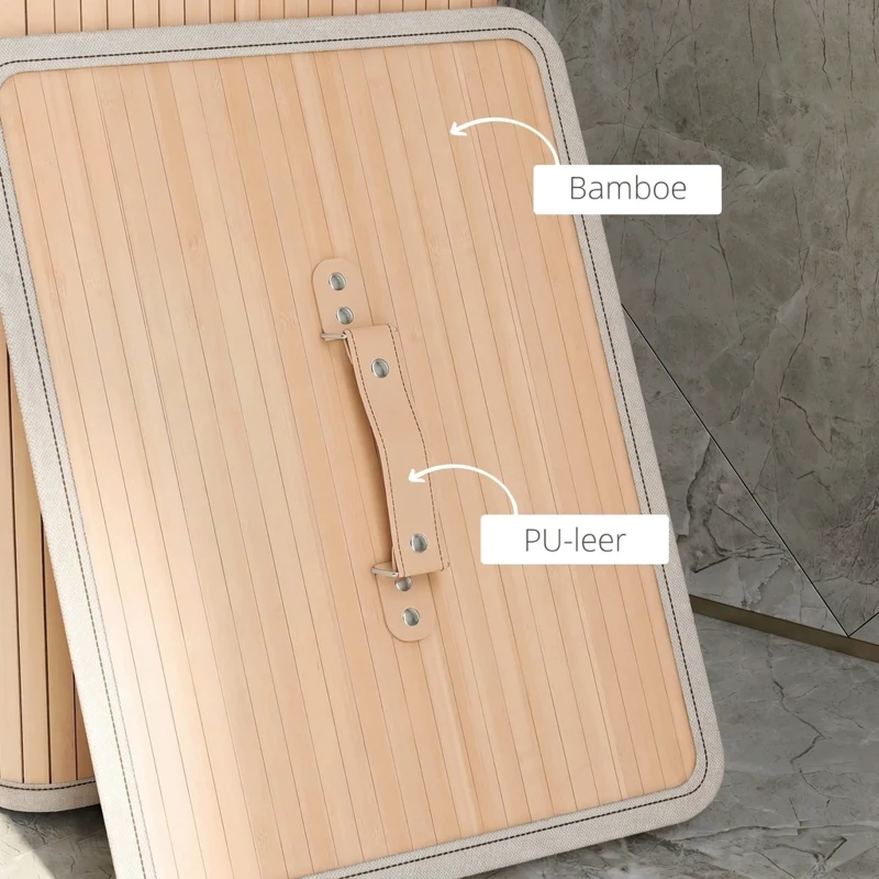 Homcom wasmand 72 l naturel bamboe