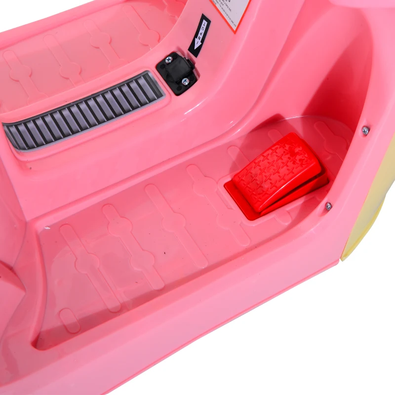HOMCOM Moto Elettrica per Bambini Batteria 6V, Velocità 3km/h, Motorino Elettrica per Bambini 3-5 Anni con Luci e Musica, 108x51x75 cm, Rosa