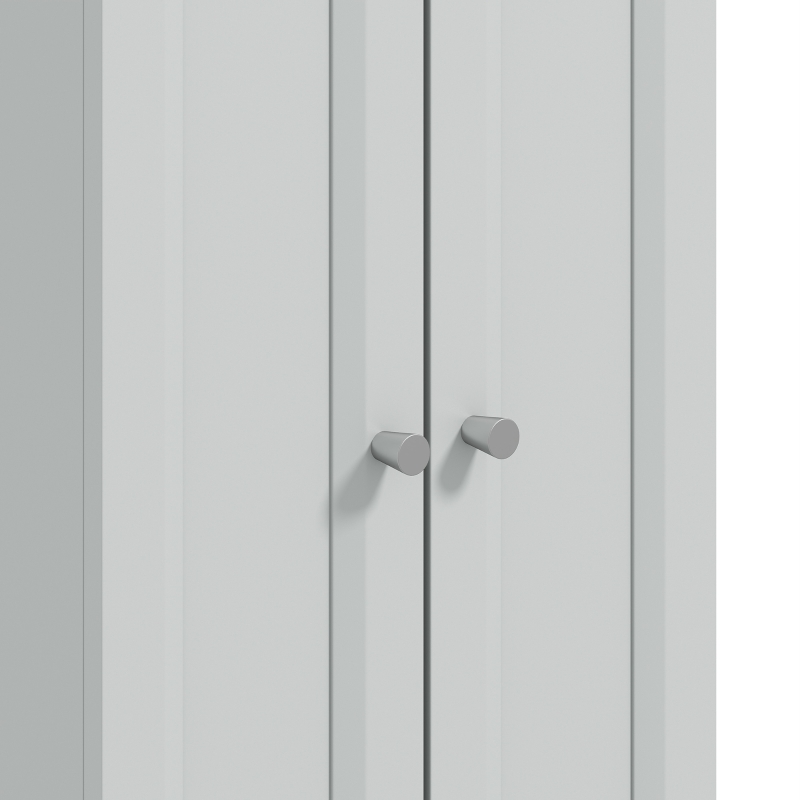 HOMCOM Tall Bathroom Storage Cabinet, 6-Tier Slim Bathroom Cabinet with Adjustable Shelf, 4 Soft-Close Doors, Dusty Blue