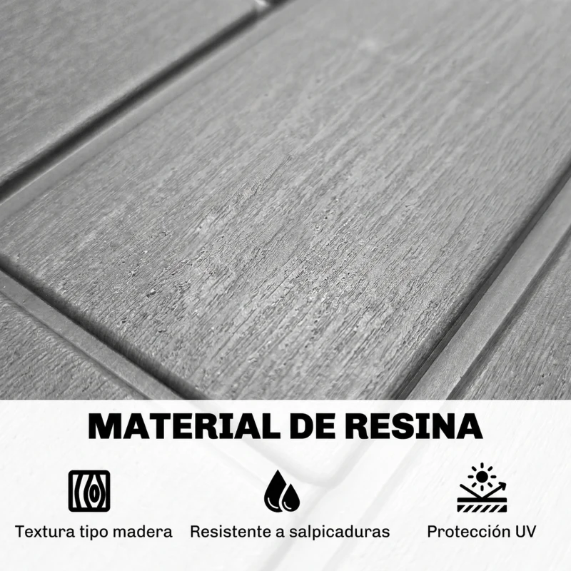 Outsunny Arcón Exterior Capacidad 227L Baúl de Almacenaje Exterior Resistente al Agua y a los Rayos UV con Cerradura Gris