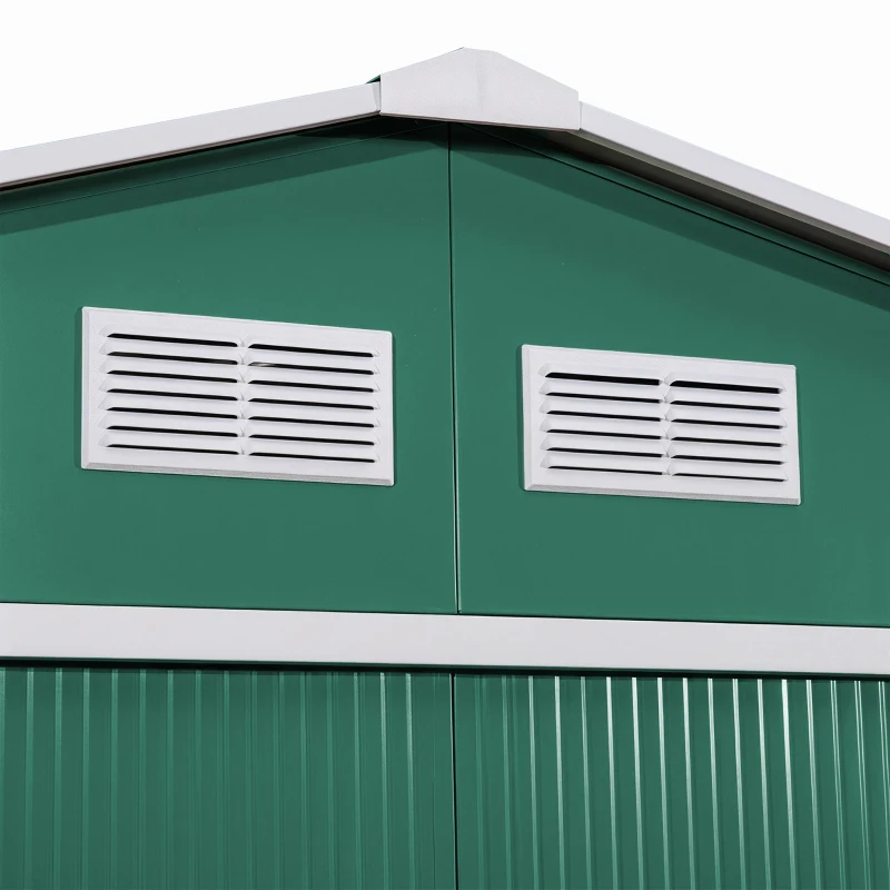 Outsunny Metal 9x6 ft Garden Shed-Green