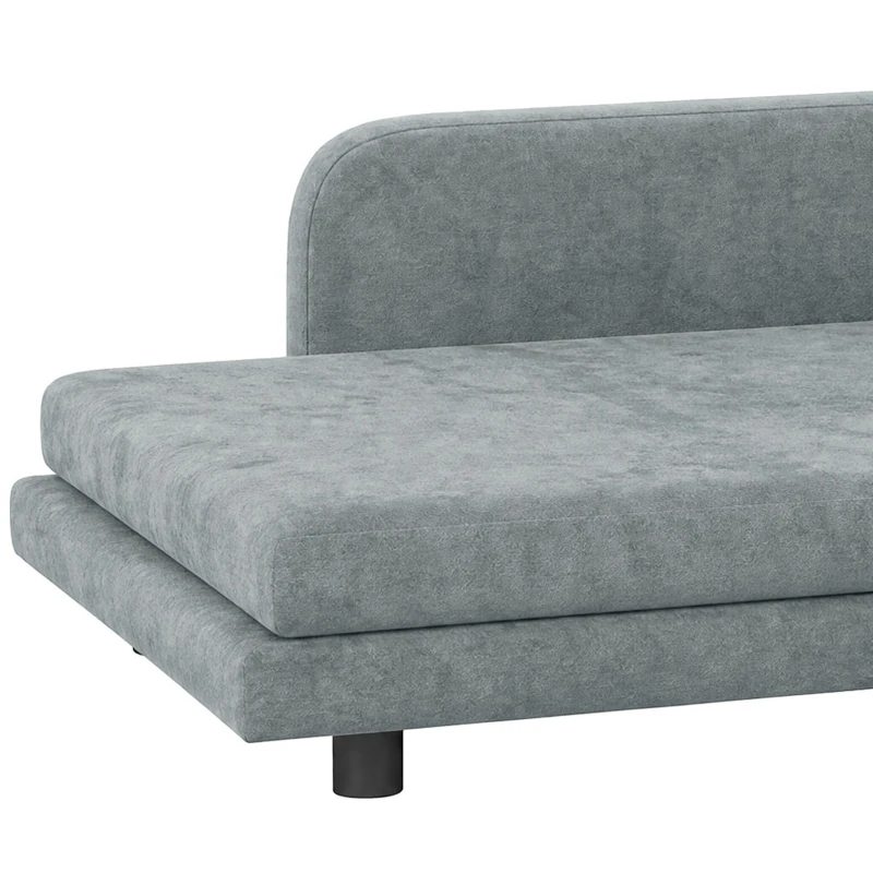 PawHut Sofá para Perro Cama para Perro Cojín Desenfundable Lavable Respaldo Alto Brazos Terciopelo 101x66x34,5cm Gris
