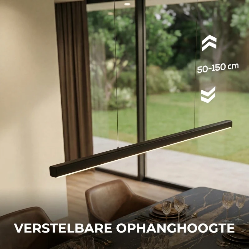 HOMCOM Hanglamp met afstandsbediening en geheugenfunctie, dimbaar met instelbare kleurtemperaturen