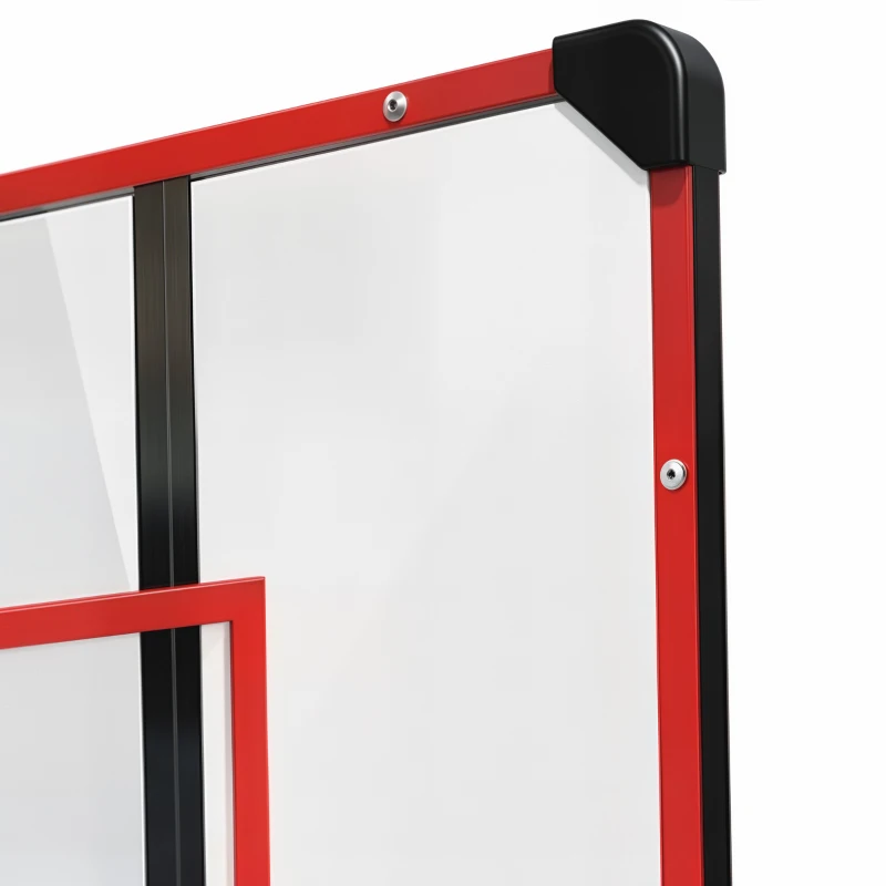 SPORTNOW Panier de Basketball Mural avec Panier Spécial, Filet Toutes Saisons, pour Extérieur, 113x61x73cm, Rouge