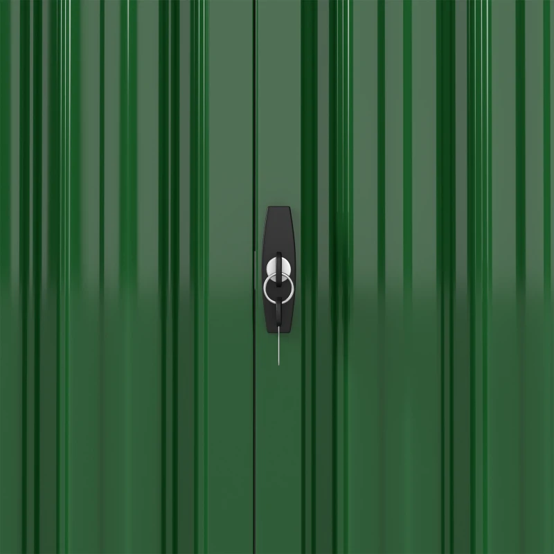 Outsunny 7.5 x 4.3ft Metal Garden Storage Shed, Waterproof Outdoor Shed with Triple Lockable Door, Gloves, Vents, Green