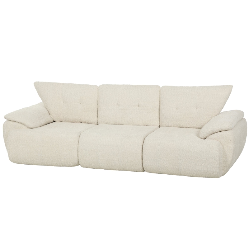 HOMCOM 3-Sitzer-Sofa, 260 cm, Chenille, rahmenloses Modulsofa mit extra breiter, tiefer Sitzfläche, breiten Armlehnen