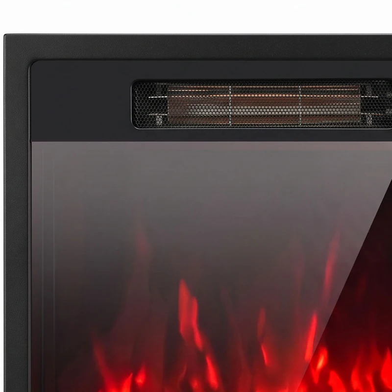 HOMCOM Electric Fireplace Insert, Recessed Electric Fire with Adjustable Flame Effect, Timer, Remote, 750W/1500W, Black