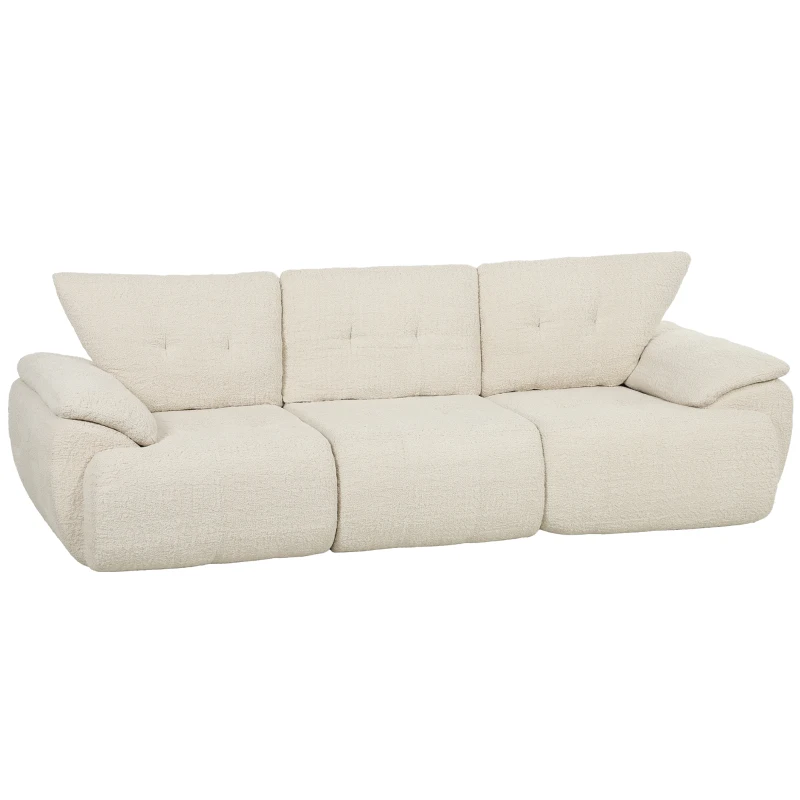 HOMCOM 3-Sitzer-Sofa, 260 cm, Chenille, rahmenloses Modulsofa mit extra breiter, tiefer Sitzfläche, breiten Armlehnen