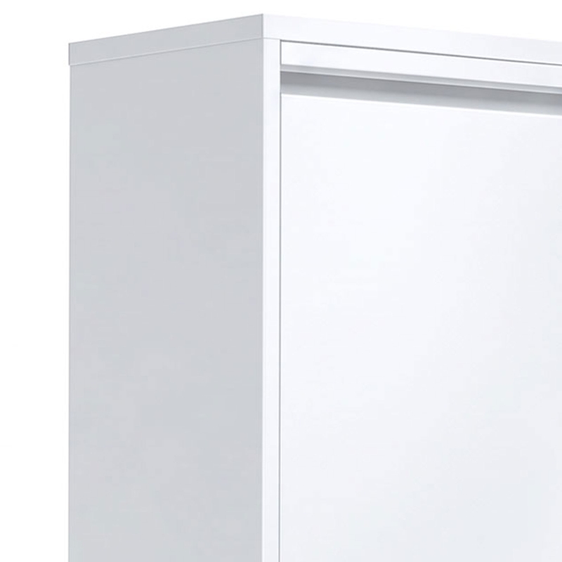 HOMCOM Meuble Poubelle de Tri Sélectif, Poubelle de Recyclage 30 L (2 x 15 L) avec 2 Compartiments, Fermeture Douce, Blanc