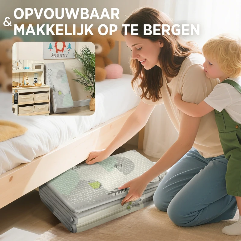 AIYAPLAY Baby-speelmat, dierenmotief, schuim, 1,5 cm dikke vulling, antislip