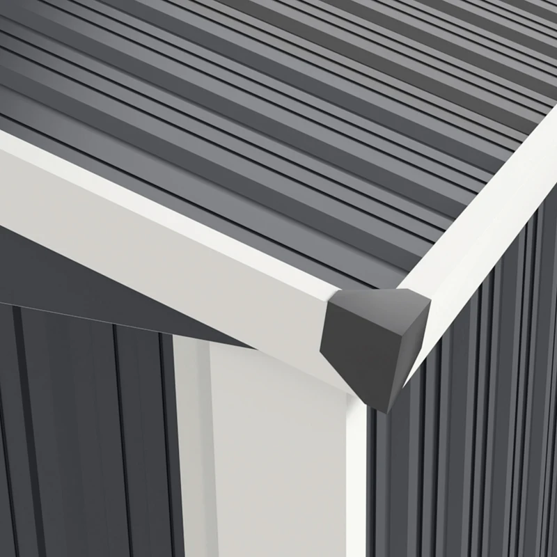 Outsunny Abri de jardin en métal 1,2 m², cabane jardin extérieure, porte coulissante verrouillable, 136x87x176cm, gris