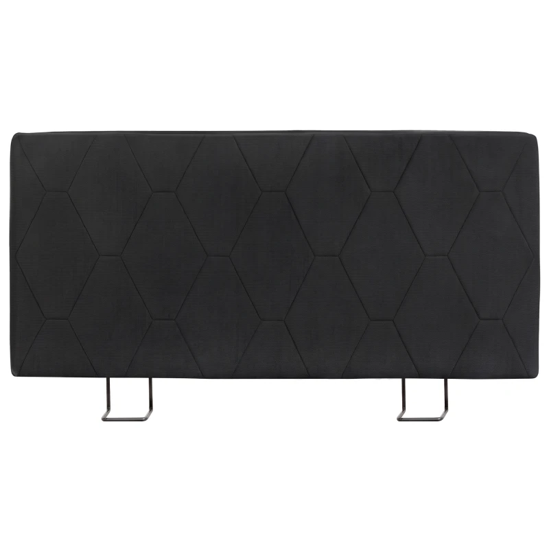 HOMCOM Cabeceira Estofada em Chenille com Altura Regulável e Estrutura Metálica para Cama de 160 cm, Cinzento