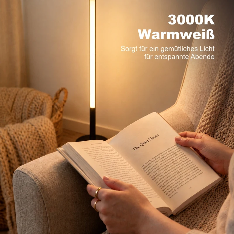 HOMCOM LED-Ecklampe, moderne Stehlampe, 1450 lm, 3 Helligkeitsstufen, Fußschalter, 3000 K, Wohn-/Schlafzimmer, Schwarz