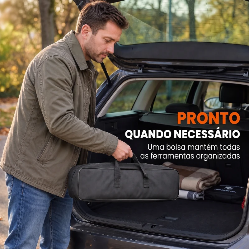 HOMCOM Macaco Hidráulico para Carro 2,5T com Elevação 100-410 mm, Chave de Roquete e Bolsa, para Automóvel e SUV, Preto