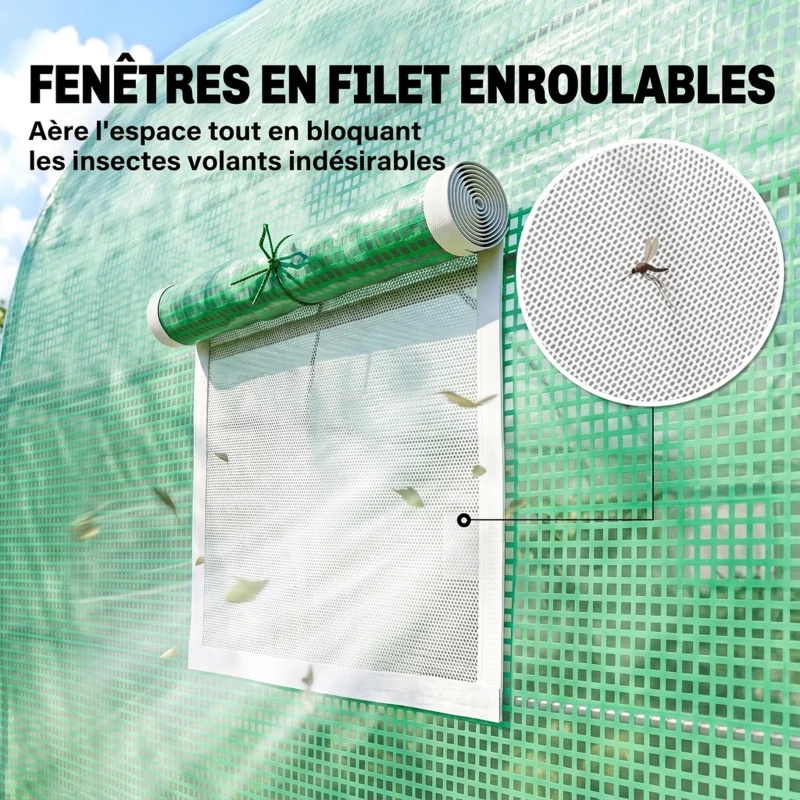 Outsunny Serre de jardin tunnel tente bâche 6x3x2m grande taille