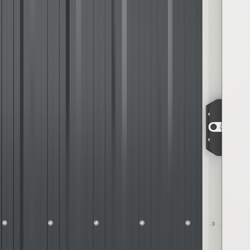 Outsunny Abri de jardin en métal 1,2 m², cabane jardin extérieure, porte coulissante verrouillable, 136x87x176cm, gris