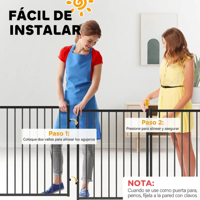 PawHut Parque para Perros de 5 Paneles 60x76 cm Corralito para Perros Pequeños y Medianos para Interior y Exterior Negro