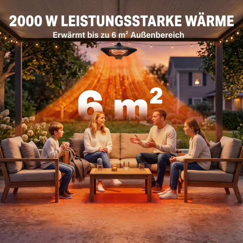 Outsunny Infrarotstrahler 2000 Watt Heizstrahler mit Fernbedienung 2 Heizstufen Schutzhülle LED-Anzeige elektrisch Wärmestrahler Quarzstrahler Terrassenheizer Infrarotheizung Schwarz