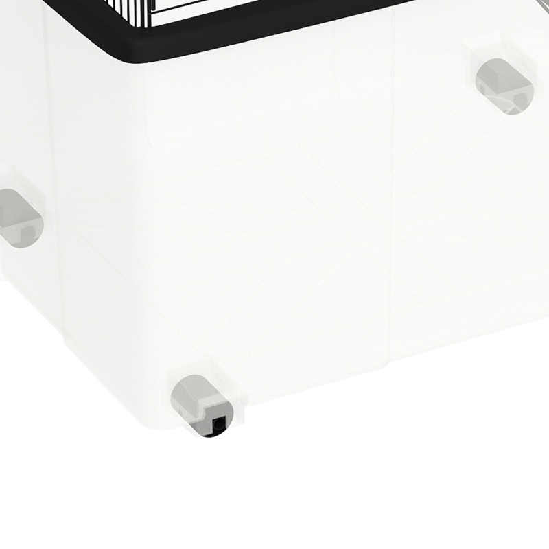 PawHut Cage hamster cage rongeur 2 étages avec roulettes plate-forme et échelle en fil d'acier 57 x 43 x 57 cm noir