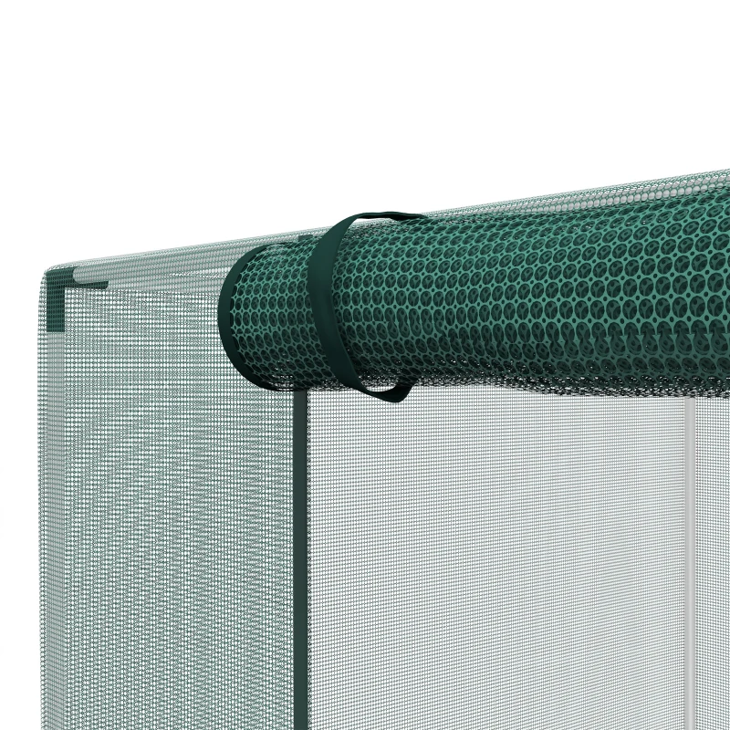 Outsunny Serre de jardin cage de culture pour plantes de jardin porte zippée tubes en acier galvanisé 240 x 120 x 110 cm vert