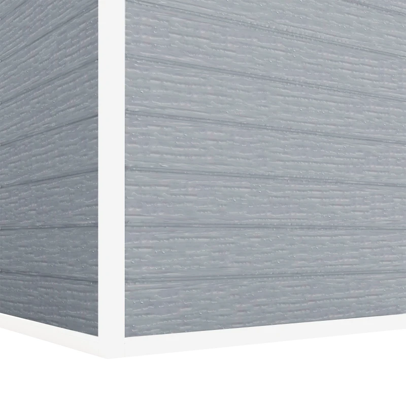 Outsunny Abri de Jardin en Résine 1,9m² avec Plancher, Toit Pointu, Fenêtre, 2 Aérations, Porte Verrouillable 182x121x200cm, Gris
