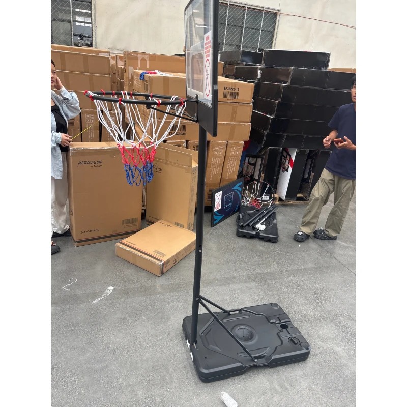 SPORTNOW Cesto de Basquetebol Infantil com Suporte Ajustável 108-213 cm com Rodas Preto