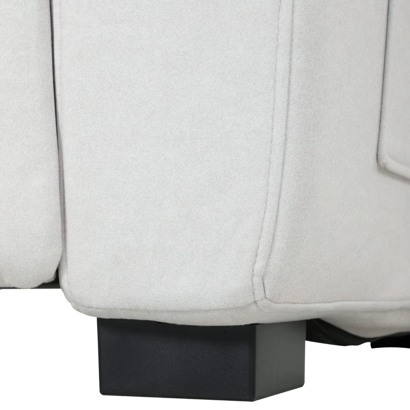HOMCOM Cadeirão Relax Reclinável Elétrico Silencioso com Função Memória Apoio para os Pés Comando à Distância e Bolsos Laterais Creme