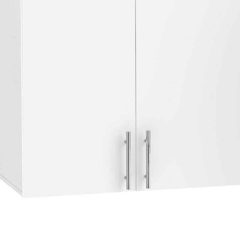 HOMCOM Bathroom Wall Cabinet, Wall-Mounted Bathroom Storage Cabinet with 3 Doors, Adjustable Shelf, High Gloss White