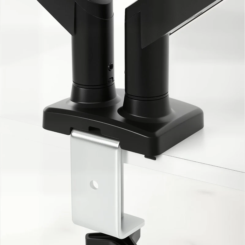 HOMCOM Dual Monitor Stand for 2 Screens up to 32", Height Adjustable Monitor Riser with Tilt & Swivel
