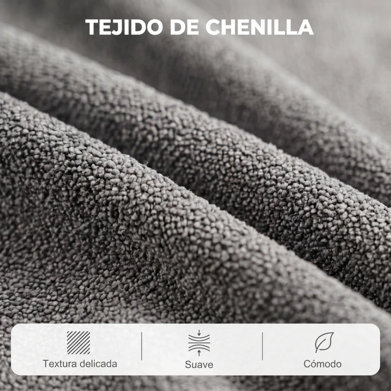 HOMCOM Sillón Relax Reclinable Eléctrico Levanta Personas con 2 Puntos Masaje Asiento con Muelles Reposapiés de Chenilla Gris