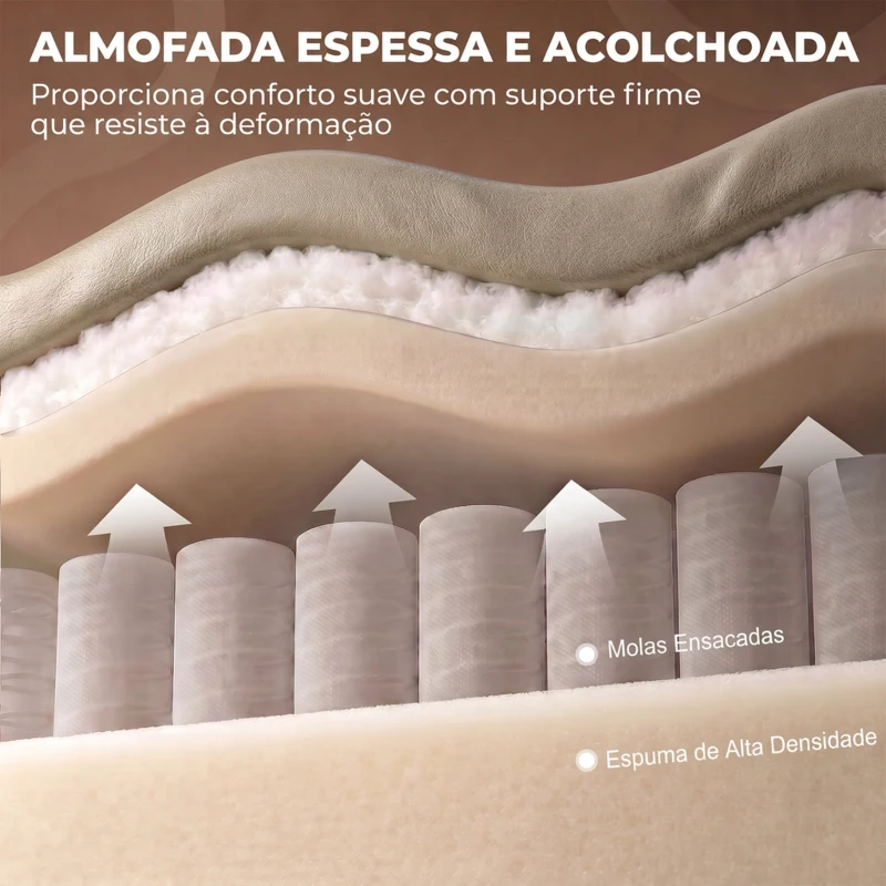 HOMCOM Cadeirão Relax Reclinável Manual em PU com Apoio para os Pés, Assento Largo, Acolchoado Espesso, Reclinável até 155°, Cáqui