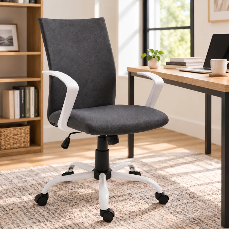 Vinsetto Sedia da Ufficio Ergonomica e Girevole con Altezza Regolabile, 61x61x89-99 cm, Grigio Scuro