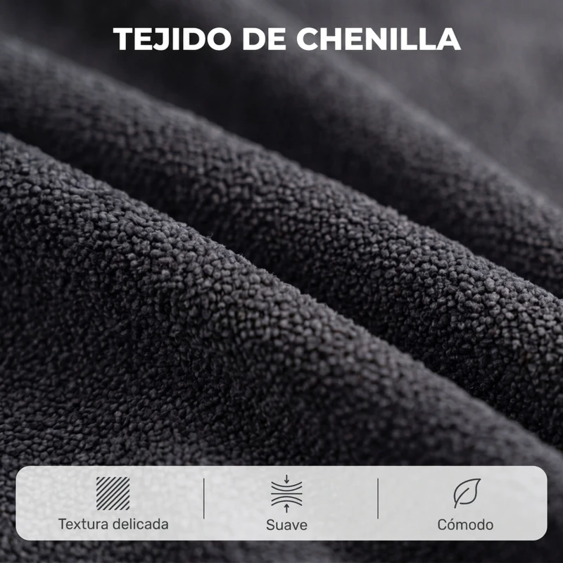 HOMCOM Sillón Relax Reclinable Eléctrico Levanta Personas con 2 Puntos Masaje Asiento con Muelles Reposapiés de Chenilla Negro
