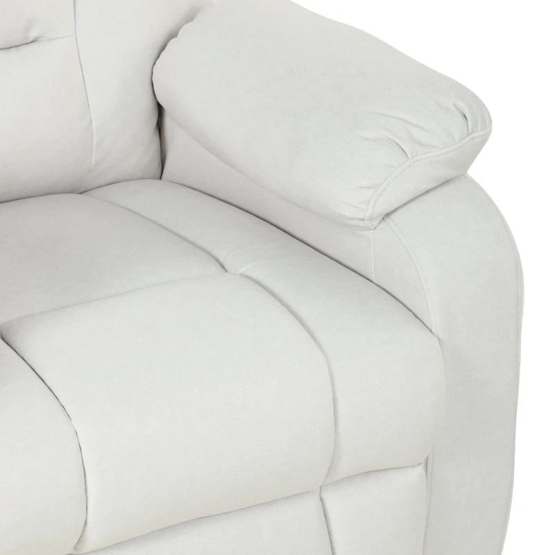 HOMCOM Cadeirão Relax Reclinável Elétrico Silencioso com Função Memória Apoio para os Pés Comando à Distância e Bolsos Laterais Creme
