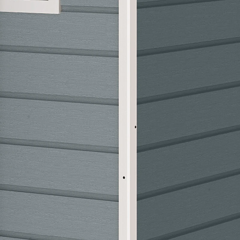 Outsunny Abri de Jardin en Résine 4,96m², Toit Incliné, Plancher, Fenêtres, Aérations, Portes Verrouillables, 303x183x197cm, Gris