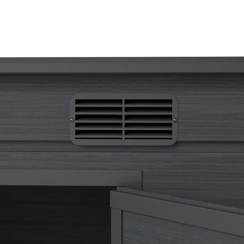 Outsunny 10 x 4 ft Resin Garden Shed, Outdoor Storage Shed with Floor, Windows, Lockable Doors and Vents, Dark Grey