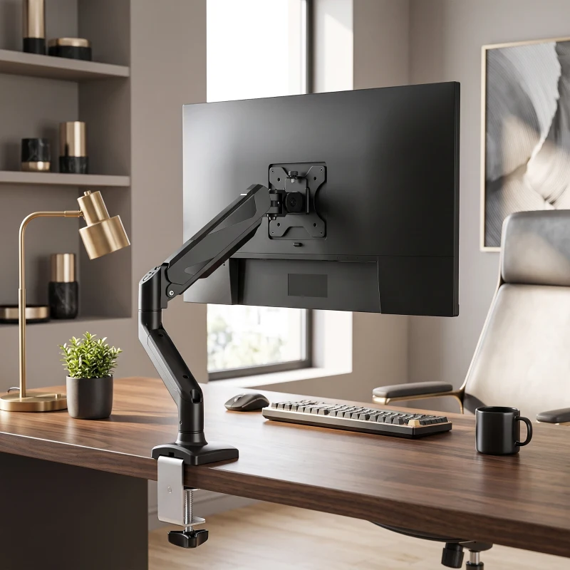 HOMCOM Monitor  Stand up to 32" Height Adjustable Monitor Riser with Tilt & Swivel