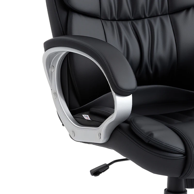 HOMCOM Scaun de Birou Ergonomic Rotativ din Piele PU, Funcție Legănare, Înălțime Reglabilă, Capacitate 120kg, Negru