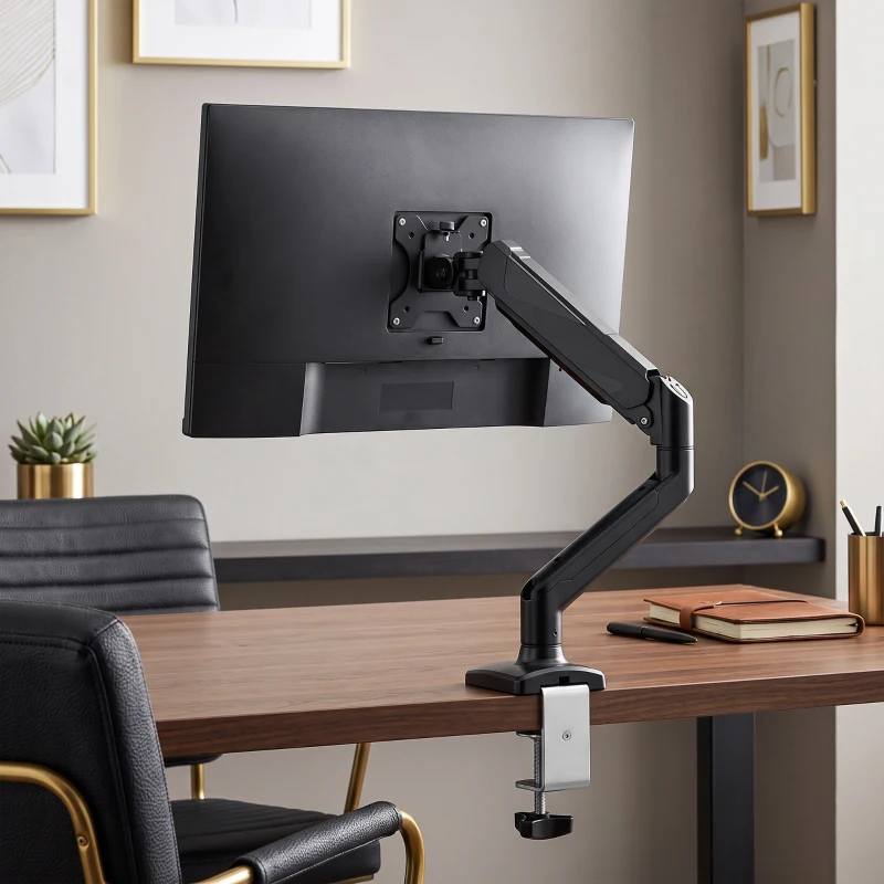 HOMCOM Monitor  Stand up to 32" Height Adjustable Monitor Riser with Tilt & Swivel