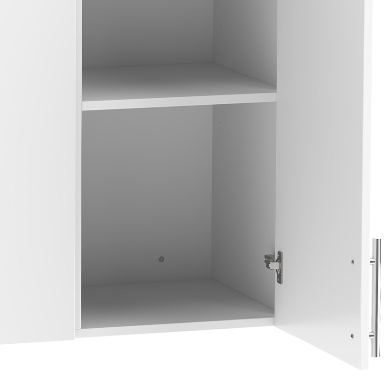 HOMCOM Bathroom Wall Cabinet, Wall-Mounted Bathroom Storage Cabinet with 3 Doors, Adjustable Shelf, High Gloss White
