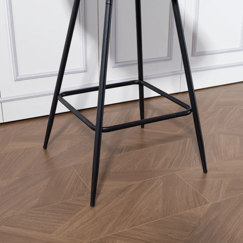HOMCOM Set of 2 PU Leather Swivel Bar Stools - Grey