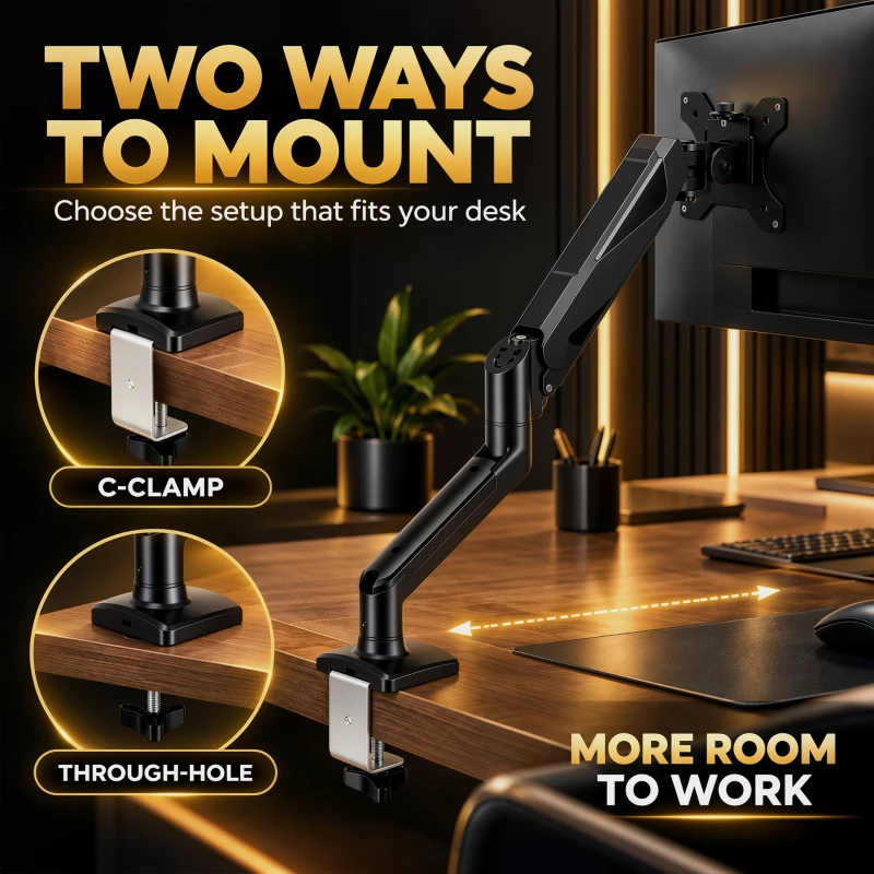 HOMCOM Monitor  Stand up to 32" Height Adjustable Monitor Riser with Tilt & Swivel
